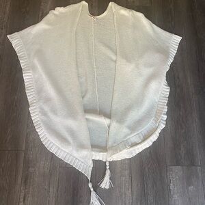 Johnny Was cream open poncho cardigan S